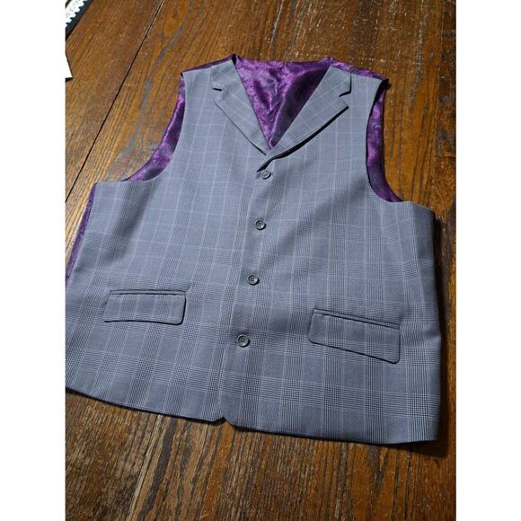New 40R L&S France St Emanuel Classic Fit Grey Suit Jacket Coat and Vest NWT - Picture 10 of 11